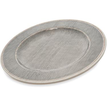 Imagem de Carlisle FoodService Products Grove Prato de jantar de plástico reutilizável com borda larga para casa e restaurante, melamina, 28 cm, fumaça, (pacote com 12)