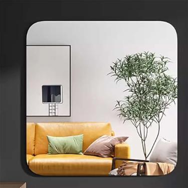 Imagem de ULEZUAR Painéis de espelho autoadesivos de academia para segurança, azulejo de espelho de corpo inteiro montado na parede, espelhos de treino para porta de academia em casa, guarda-roupa, grande