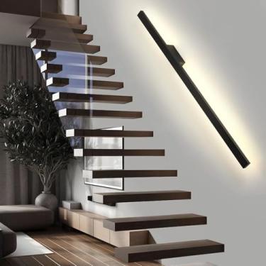 Imagem de Luminária de parede LED para jardim 40W exterior IP65 à prova d'água luzes de parede de segurança de alumínio preto acrílico arandela de parede externa para quintal varanda escadas decorativas (180