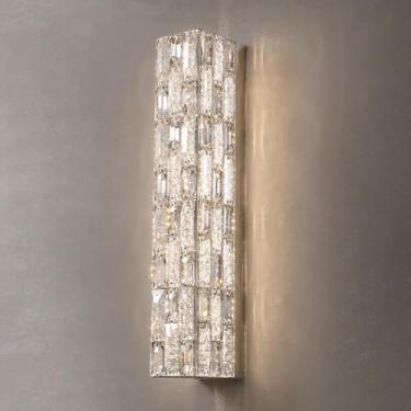 Imagem de Luminárias de parede de cristal de luxo modernas, vintage, 18 W, fonte de luz LED, arandelas de parede K9, fundo de parede, penteadeira, luz de parede para sala, bar, cozinha, corredor, sala