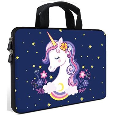 Imagem de AMARY 14 15 15.4 15.4 15.6 polegadas bolsa de laptop capa de neoprene capa de viagem macia para Dell Lenovo Toshiba HP Chromebook ASUS Acer (Unicórnio-2)