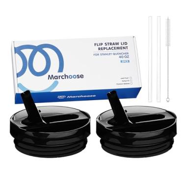Imagem de Marchoose 2 peças de tampa flip com canudo para Stanley Quencher de 1,134 g, tampa de copo à prova de vazamento para Stanley ProTour, tampa de copo resistente a derramamentos para acessórios de copo