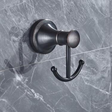 Imagem de Anel de toalha de bronze esfregado a óleo Suporte de papel higiênico Barra de toalha escalável Gancho de roupão de parede Acessórios de banheiro, ganchos de banheiro, tamanho único