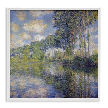 Imagem de Stupell Industries Classic Monet Poplars on the Epte Framed Giclee Wall Art Design por one1000paintings, moldura branca, 17 x 17