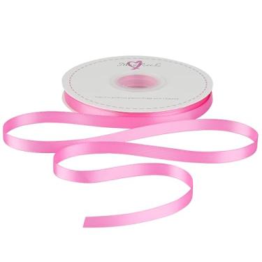 Imagem de MAYREEL Fita de cetim dupla face rosa choque fina 9,5 mm (3/20.3 cm) 50 jardas