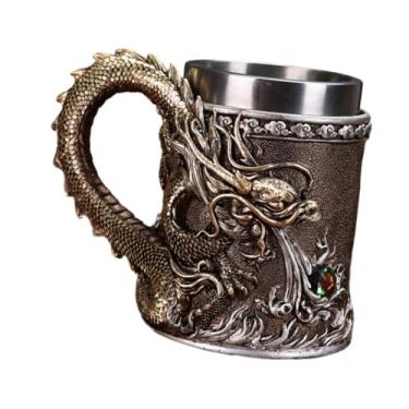 Imagem de Ioensy Bar restaurante caneca de café em drinkware medieval drinkware caneca tankard de aço inoxidável para festa de carro escritório casa, Bronze