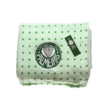 Imagem de Manta De Bebe Infantil Baby Bordada Microfibra Palmeiras 90cm x 1,10m 