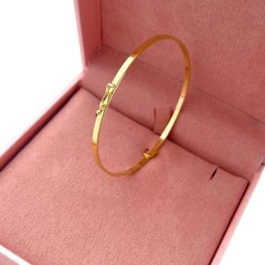 Imagem de Bracelete De Ouro 18k 750 Pulseira Feminina 2mm 19cm - FabrishopJoias