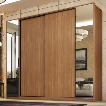 Imagem de Guarda Roupa Casal Flex com Espelho 2 Portas de Correr 2 Portas de Bater Laredo DemartÃªz