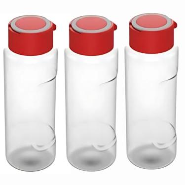 Imagem de Kit 3 Garrafa De Água 1 Litro Squeeze Esporte Com Alça Resistente BPA Free Academia (Vermelho)