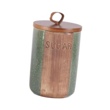 Imagem de WeiLaiKeQi Cabineca de cozinha de comida cerâmica, jarra de focas modernas, recipiente de armazenamento da organização de decoração de cozinha com tampa de, açúcar