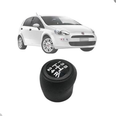 Imagem de Manopla Bola Câmbio Cambio Punto 2008 2009 2010 2011 2012 2013 2014 2015 2016 2017 Preto Anel Cinza Chumbo