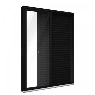Imagem de Porta de Alumínio de Correr 215x150cm 3 Folhas com Vidro Lucasa Alumín