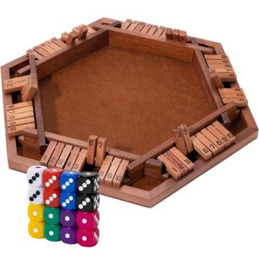Imagem de Shut The Box Game MNYUN para 2-6 jogadores com placa de madeira