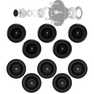 Imagem de Hitchvoyager 10 peças de tampas de poeira de borracha do rolamento do cubo da roda do reboque, plugues de graxa do eixo do reboque, serve para eixos de reboque Dexter EZ Lube e plugues de borracha de