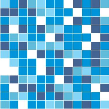 Imagem de Papel De Parede 5m Lavabo Banheiro Pastilhas Tons Azuis