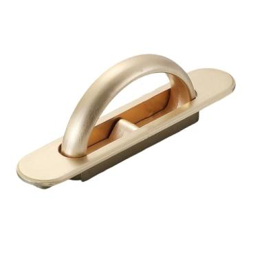 Imagem de Tatami maçaneta de porta oculta pérola níquel liga de zinco rebaixada puxadores embutidos capa piso armário maçaneta móveis ferragens, pérola ouro