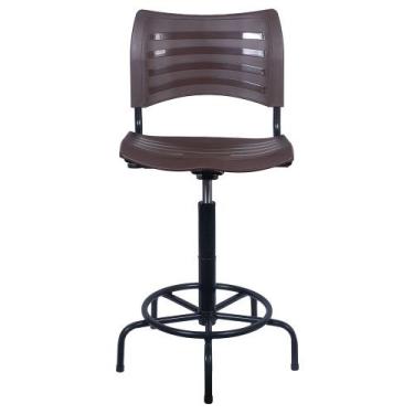 Imagem de Cadeira Caixa Alta Plástica Marrom Recepcao Hortifruti guarita vigia m