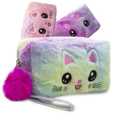 Imagem de Estojo Escolar Feminino Box Grande Divertido Premium Gatinho - Hxt, Co