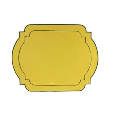 Imagem de Lugar Americano Nylon Amarelo Com Borda Verde - Decortextil