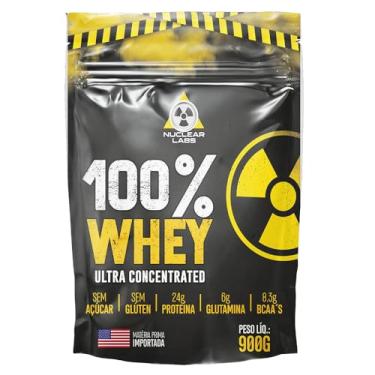 Imagem de Whey Protein 900g 100% Ultra Concentrado ZERO Açúcar e Glúten Morango