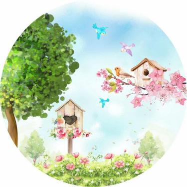 Imagem de Painel Redondo 3D Sublimado Jardim Frd-5049