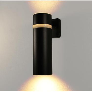 Imagem de PLUSLED Luminárias De Varanda Externas, Modernas, E26, Arandelas De Parede, À Prova D'Água, Para Pátio, Cerca, Cilindro De Alumínio, Lâmpada Para Porta Da Frente, Preto Fosco