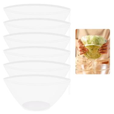 Imagem de Diakey Pacote com 6 sacos de leite de nozes, saco de pano de queijo reutilizável em forma de tigela para coar, coador de alimentos de malha fina para leite de amêndoa, suco, chá, café frio, iogurte