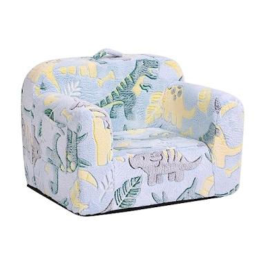 Imagem de Tiita Sofá infantil, sofá infantil com alça de transporte, sofá portátil de espuma infantil, sofá infantil que brilha no escuro, cadeira infantil leve para sala de jogos, dormitório, espaço pequeno