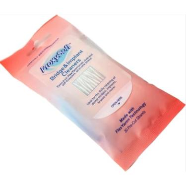 Imagem de Fio dental para pontes e implantes dentários para higiene oral ideal - Rosqueadores de fio dental para pontes e implantes com escova proxy extragrossa - limpadores de ponte e implantes (30 fios) da