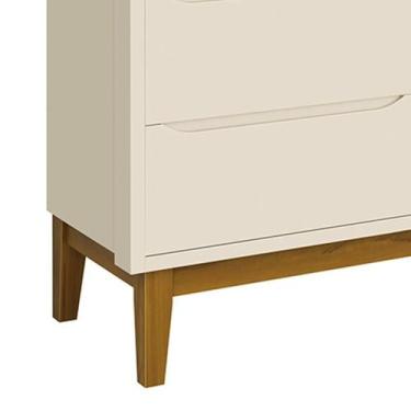 Imagem de Cômoda Infantil Classic 6 Gavetas com Pés Amadeirado - Reller Móveis, 