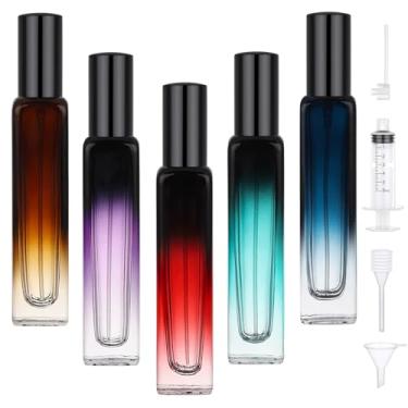 Imagem de Segbeauty Frasco de perfume de 14,2 g, frascos pulverizadores de colônia recarregáveis de 15 ml, pacote com 5 dispensadores de névoa fina de perfume, recipiente de óleo essencial portátil para