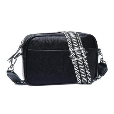Imagem de Bolsa tiracolo Utenwat Small em couro genuíno com RFID preta