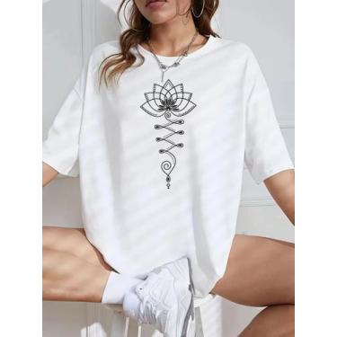 Imagem de Camiseta Feminina Lotus Lançamento Street Moderno Methodic, Branco, M,