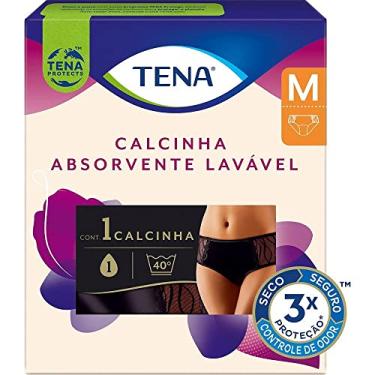 Imagem de Tena Calcinha Lavável, Calcinha Absorvente para Incontinência Urinária, Preta - M