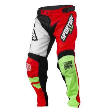Imagem de Calça Motocross Etceter Sportbay Oficial 2022 Off Road Trilha, Vermelh