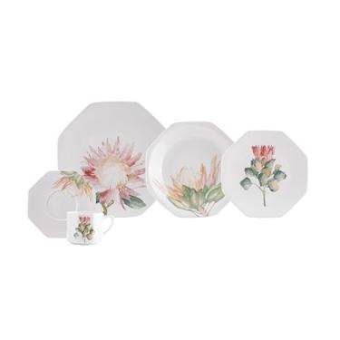 Imagem de Serviço de Jantar e Chá 30 Peças em Porcelana, Modelo Octogonal Orion, Coleção Kapama, Schmidt Estilo, Porcelana Schmidt