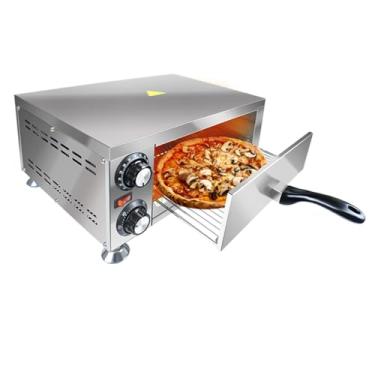 Imagem de Generic Forno Elétrico Genérico Para Pizza Interna, De Bancada 12" Com Temporizador 60 Minutos, Fogão Aço Inoxidável, 1100 W, Prateado