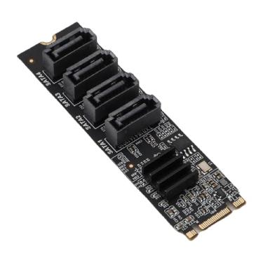 Imagem de M.2 Card Adaptador, ASM1166 PCIE Gen3 para SATA3.0 Card Com 4 Portas 6 Gbps para SSD HDD Desktop PC M.2 B Tecla NVME Slot