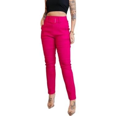 Imagem de Calça Feminina Social Com Bolsos E Com Cinto Tendência Frio  - Bucci B