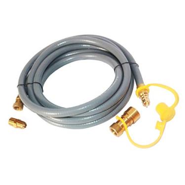 Imagem de Bbqzone Mangueira de gás natural de propano e gás natural de 3,8 m com fêmea de 9,5 mm por macho, kit de desconexão rápida para grelha, chapa, fogueira, gerador, aquecedor e mais aparelhos NG/propano
