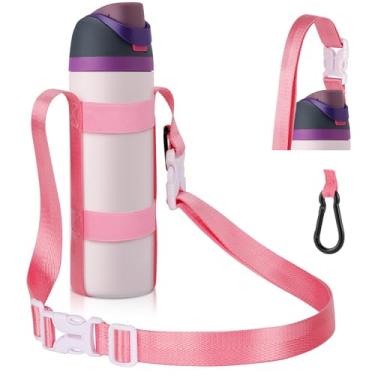 Imagem de Alça de suporte de garrafa de água, para garrafas de água universais Owala Hydro Flask IRON °FLASK 473 g/680 g/947 g/1,814 g, com mosquetão, sem mão para caminhadas, viagens, acampamento