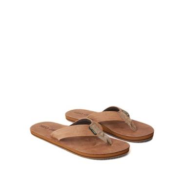 Imagem de Rip Curl - Sandálias masculinas de couro Revival com bico aberto, Bronzeado, 38