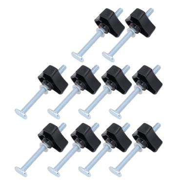 Imagem de Acouto 10 conjuntos de botões T de aço inoxidável M8 x 100 mm parafuso roscado/parafuso de fixação kit de arruela para marcenaria e metalurgia