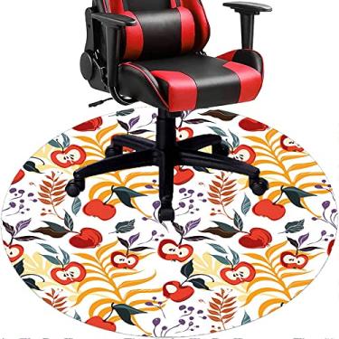 Imagem de Tapete de cadeira de escritório com flores, textura de flor, tapete de cadeira de mesa para piso de madeira de escritório em casa, protetor de piso de pilha baixa, redondo 78,7 cm
