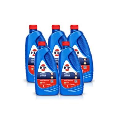Imagem de Kit 5 Algicida Choque Solução Água Verde Hth 1 Litros