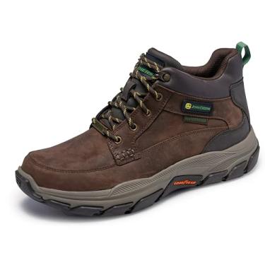 Imagem de Skechers Bota masculina John Deere: Respected-Landin impermeável cano médio de couro com cadarço, Cacau, 41