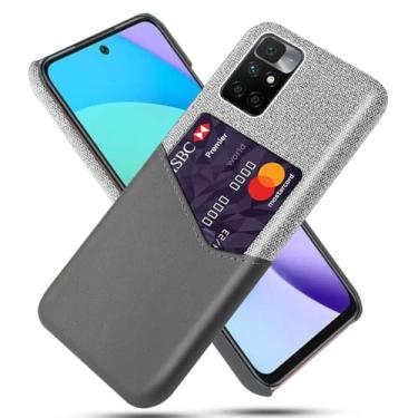 Imagem de Capa para Xiaomi Redmi 10,Tela e tampa de couro PU,Antideslizante,360°cobertura completa à prova de choque com 1 slot de cartão atrás,Prevenção de queda-Gray