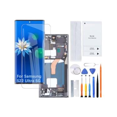 Imagem de Kit de montagem de tela LCD para Samsung Galaxy S22 Ultra 5G TFT S908U S908U1 S908W (preto com moldura, sem impressão digital, tela não curvada, versão dos EUA)