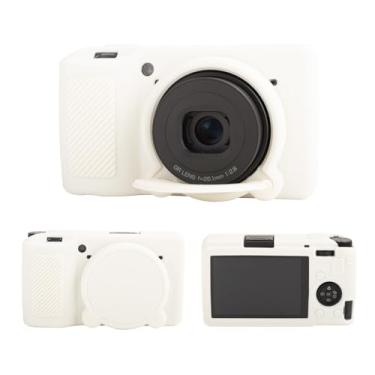 Imagem de MUZIRI KINOKOO Capa de silicone compatível com câmera Ricoh GR III/GR III X, borracha macia e leve GR III/GR IIIX/GR3, acessórios de capa protetora com capa de lente removível - branca